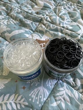 Teenitor Spiral Hair Elastics Set — Clear & Black